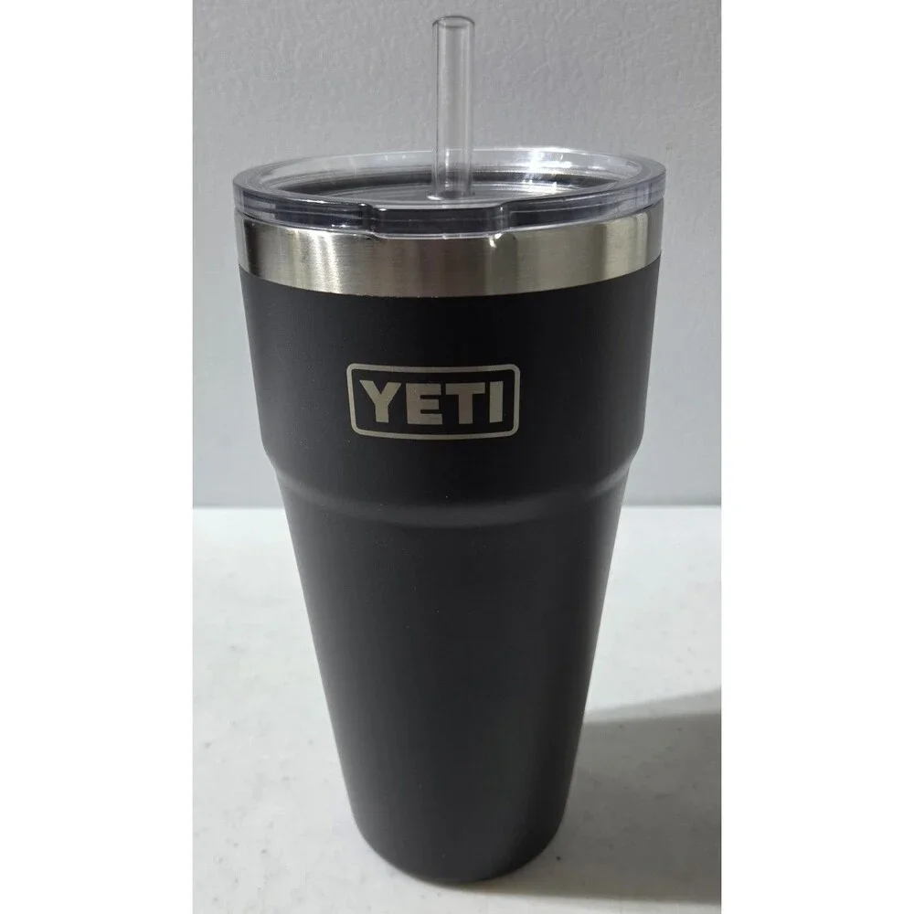 YETI Rambler 26 oz Gray Stainless Steel Insulated Tumbler Slide Lock Lid Set